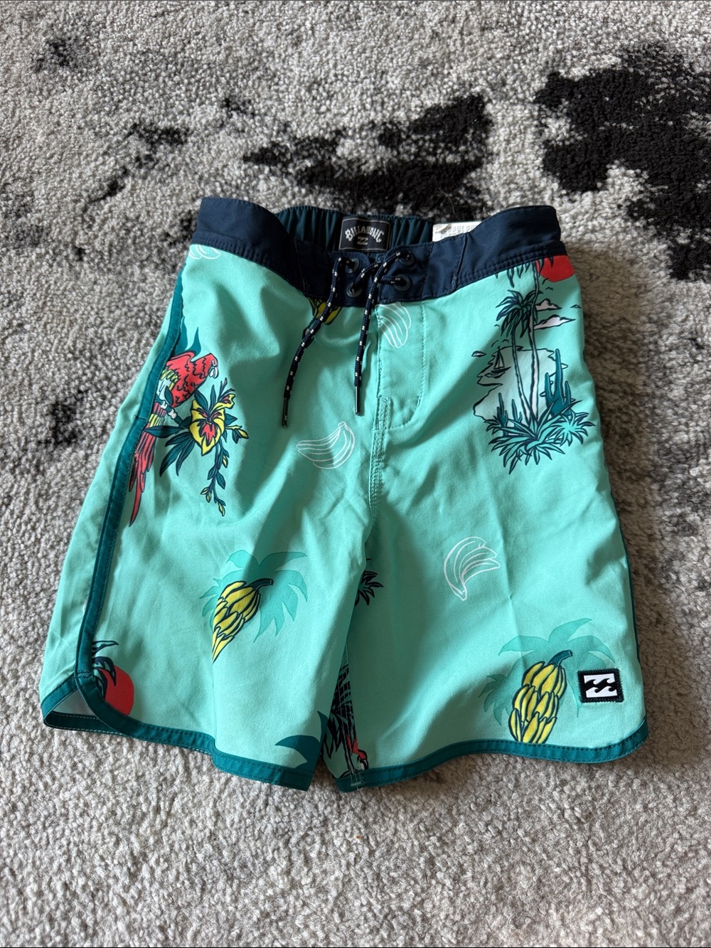 Kids Billabong Teal Tropical Parrot Boardshorts